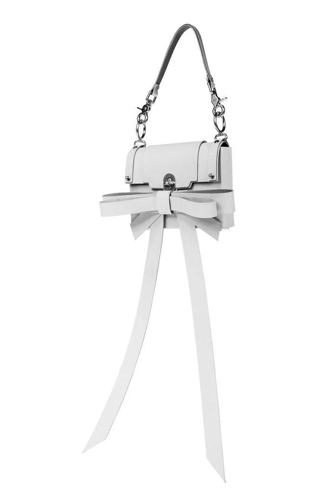 Niels Peeraer Big Bow Ribbon white and gray Backpack Handbag Shoulder Bag Bags | Niels Peeraer Big Bow Ribbon White And Gray Backpack  main image 3